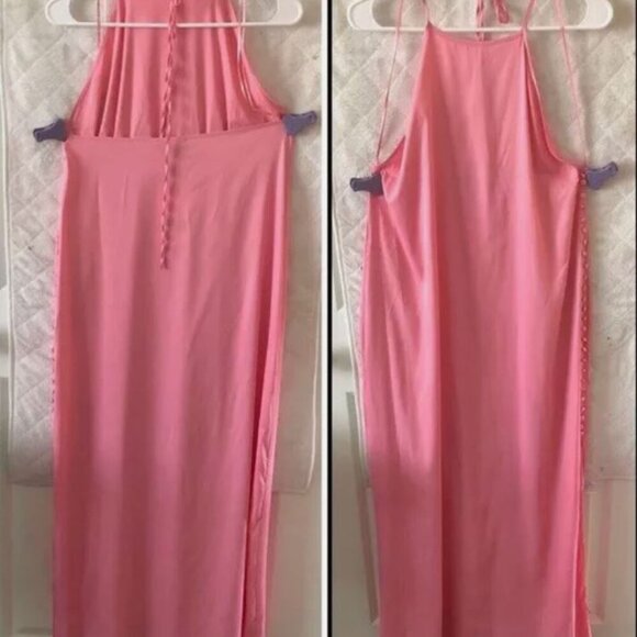 ZARA SS21 LIGHT PINK SATIN EFFECT BUTTONED DRESS SIZE S 4886 421 644 - Picture 4 of 5